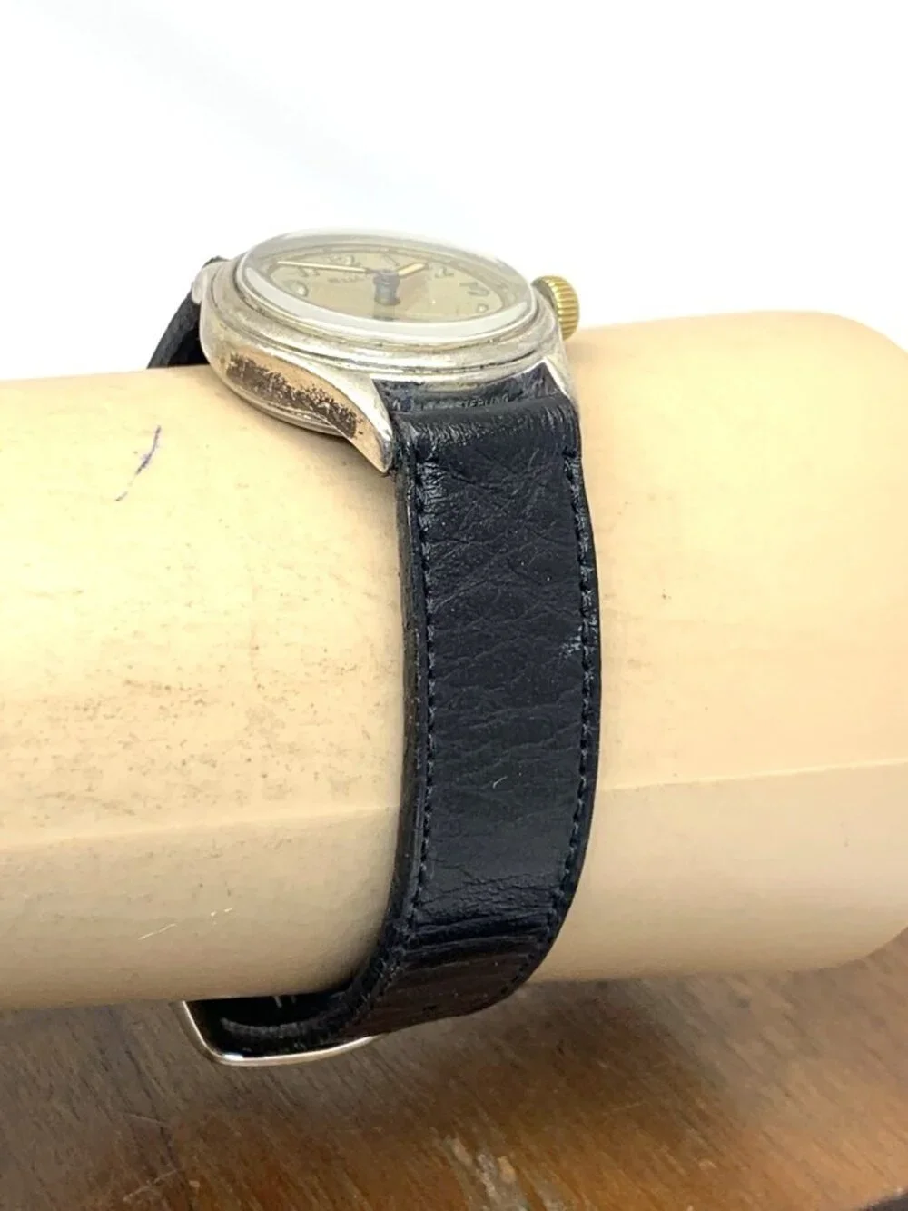 Bulova Watch Vintage WWII Military 10AE Manual Wind Leather Strap 28mm